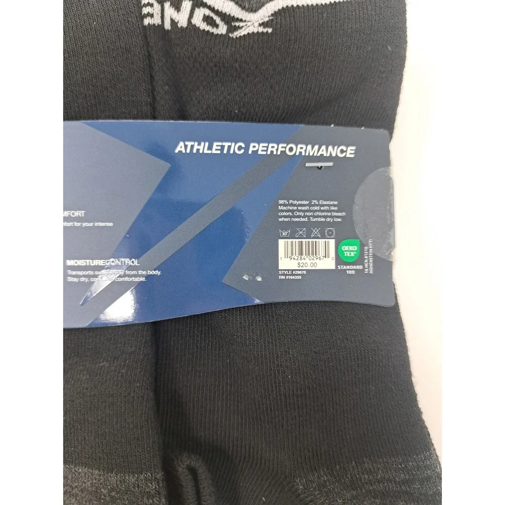 Zone In Mens 6 Pack Cushion No Show Athletic Performance Blk Socks Shoe sz 6-12